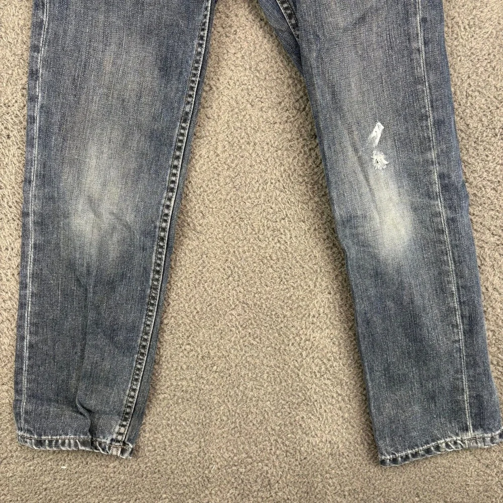 Quiksilver Boys 22 Straight‎ Fit Denim Jeans Distressed Blue Cotton